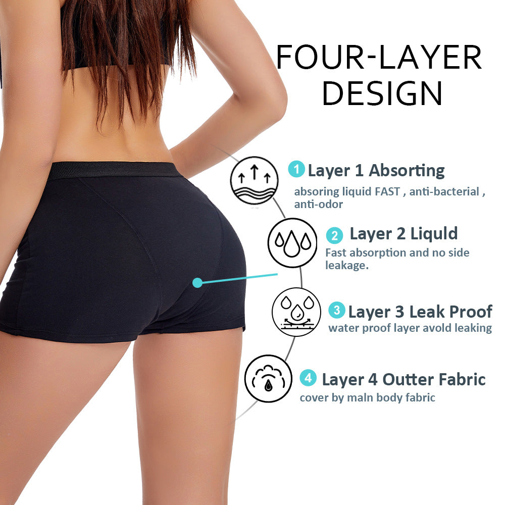 Women's sports menstrual underwear (boxer briefs)