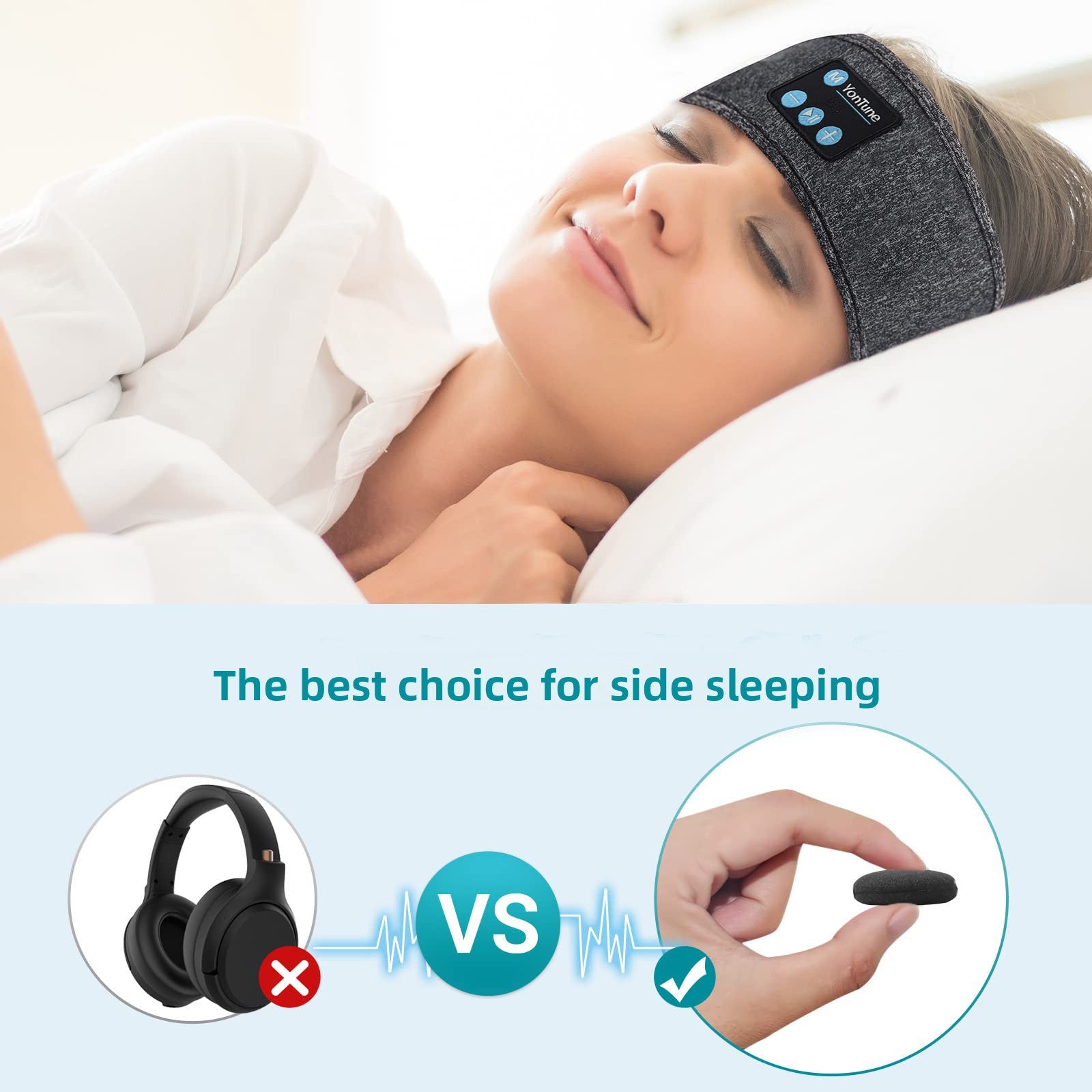 Wireless Bluetooth Sleep Headband with Headphones