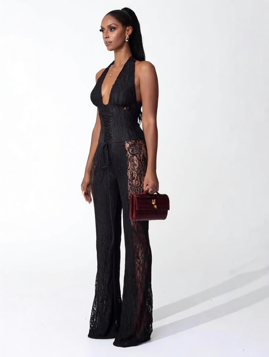 New style black one-piece pants