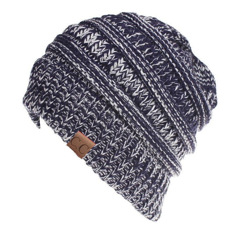 Ponytail Patch Knitted Winter Hat