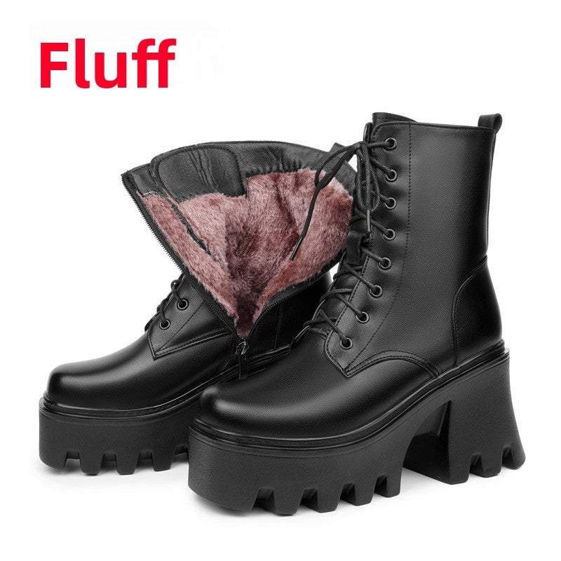 Women's Genuine Leather High-Top Winter Boots