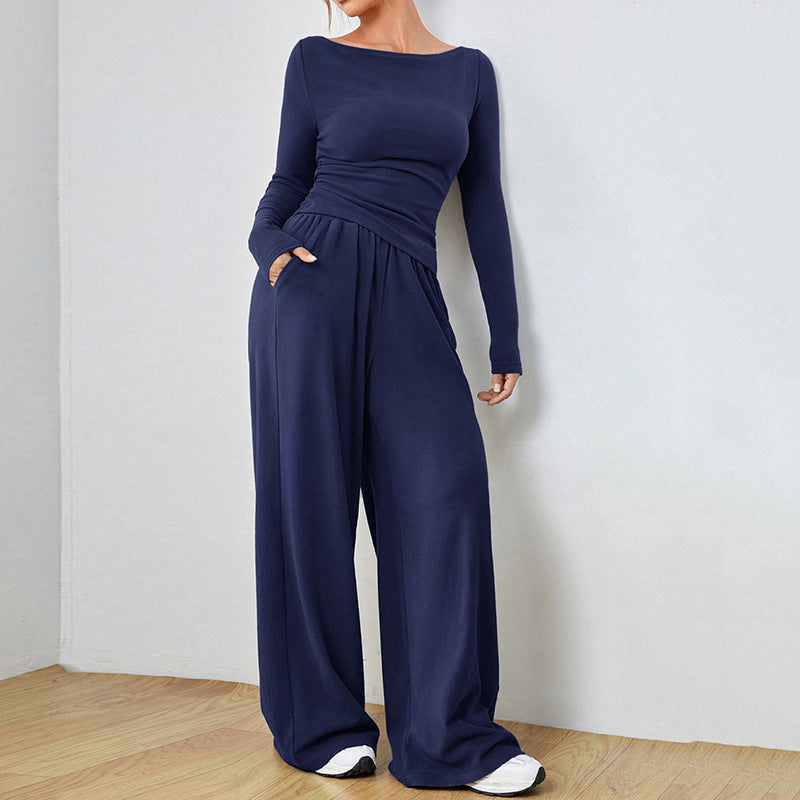 Women's Relaxed Wide-Leg Pants Set