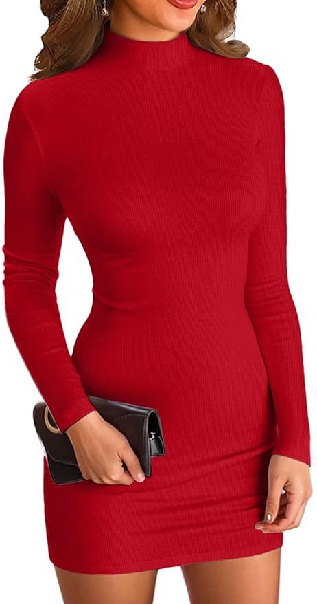 Knitted high-neck one-piece short skirt