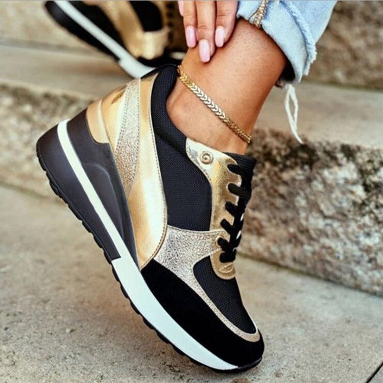 Womens Thick-Soled Casual Shoes with Wedge Heel