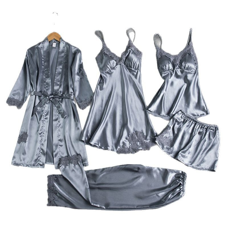 Sleepwear woman summer ice silk sexy and hot bathrobe