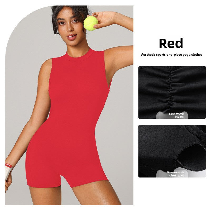 Standing collar short one-piece dress