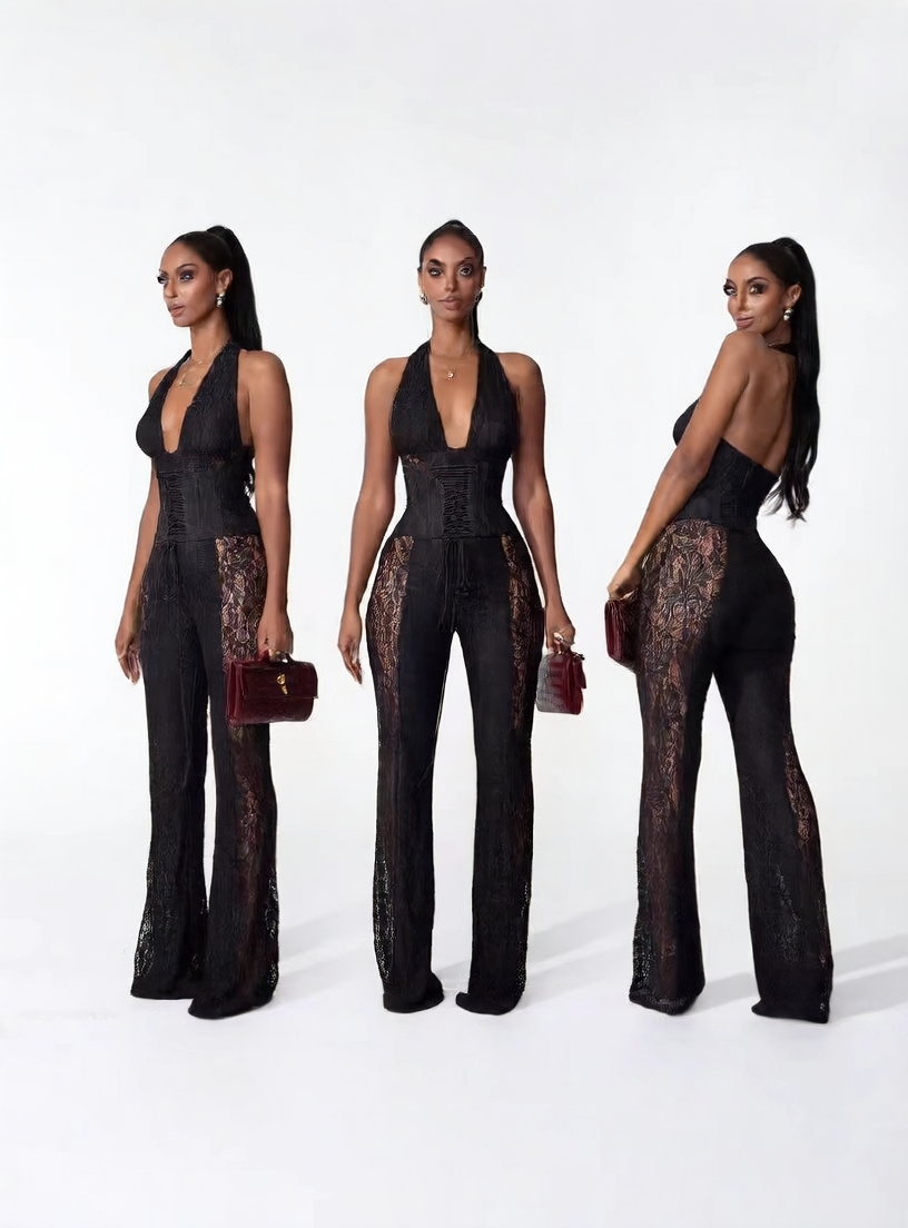 New style black one-piece pants