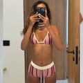 Womens Striped Bikini Set