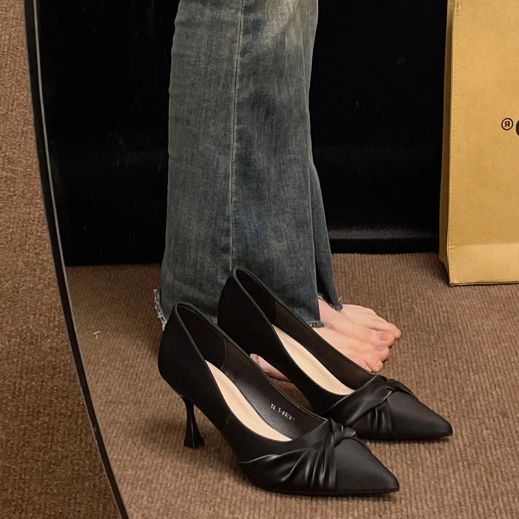 Off-white high heels for women with stiletto heels