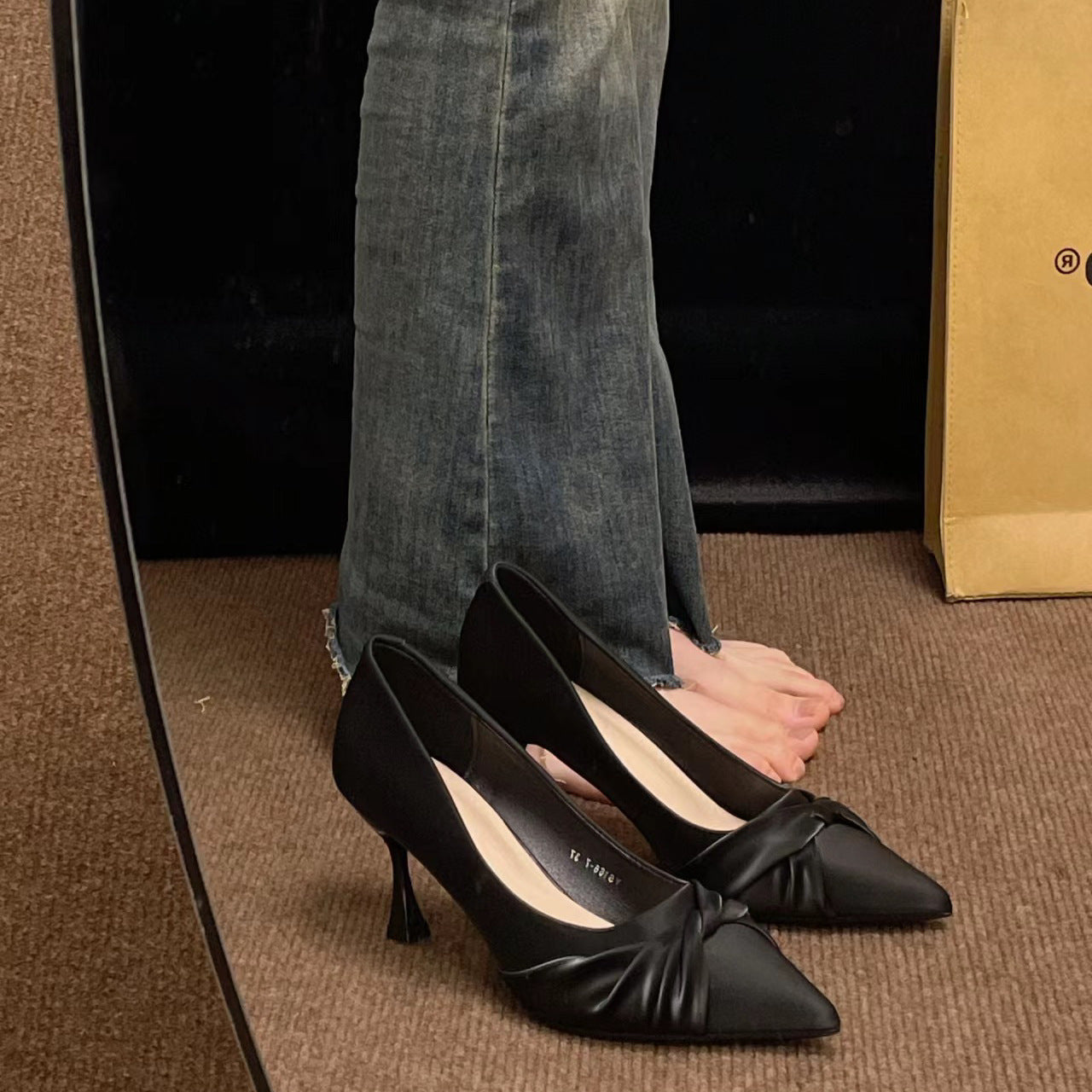 Off-white high heels for women with stiletto heels