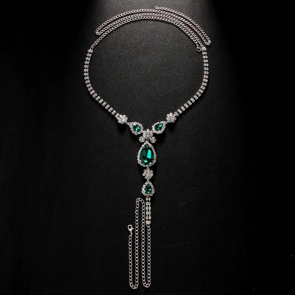 Green Diamond Water Drop Underwear Chain