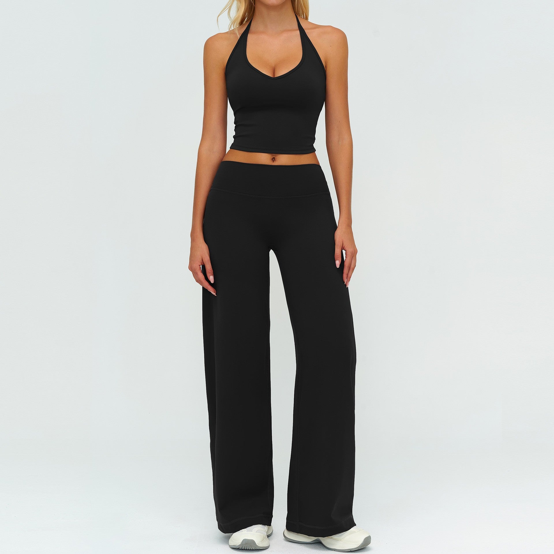 Womens Loose Fit Yoga Set Long Sleeve Outfit