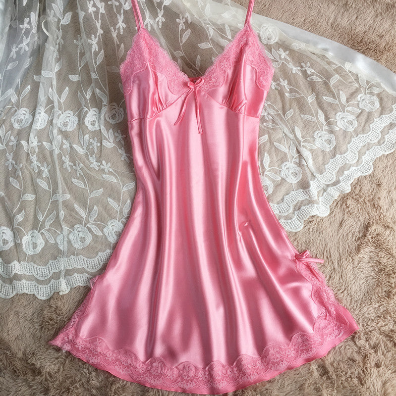 Ladies' silk strappy nightgown