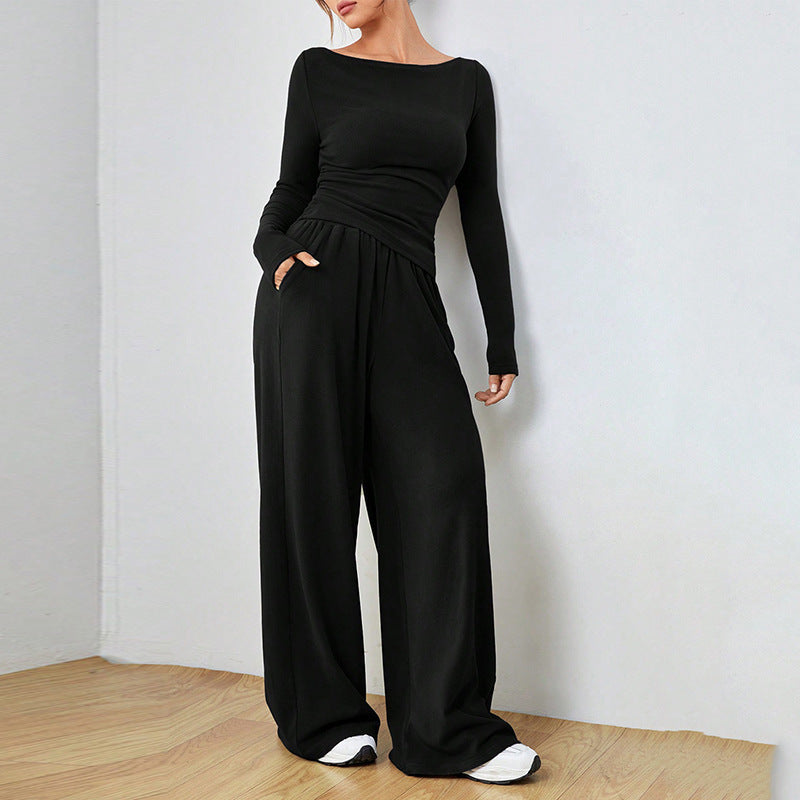Women's Relaxed Wide-Leg Pants Set