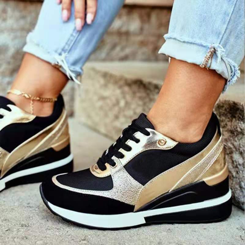 Womens Thick-Soled Casual Shoes with Wedge Heel