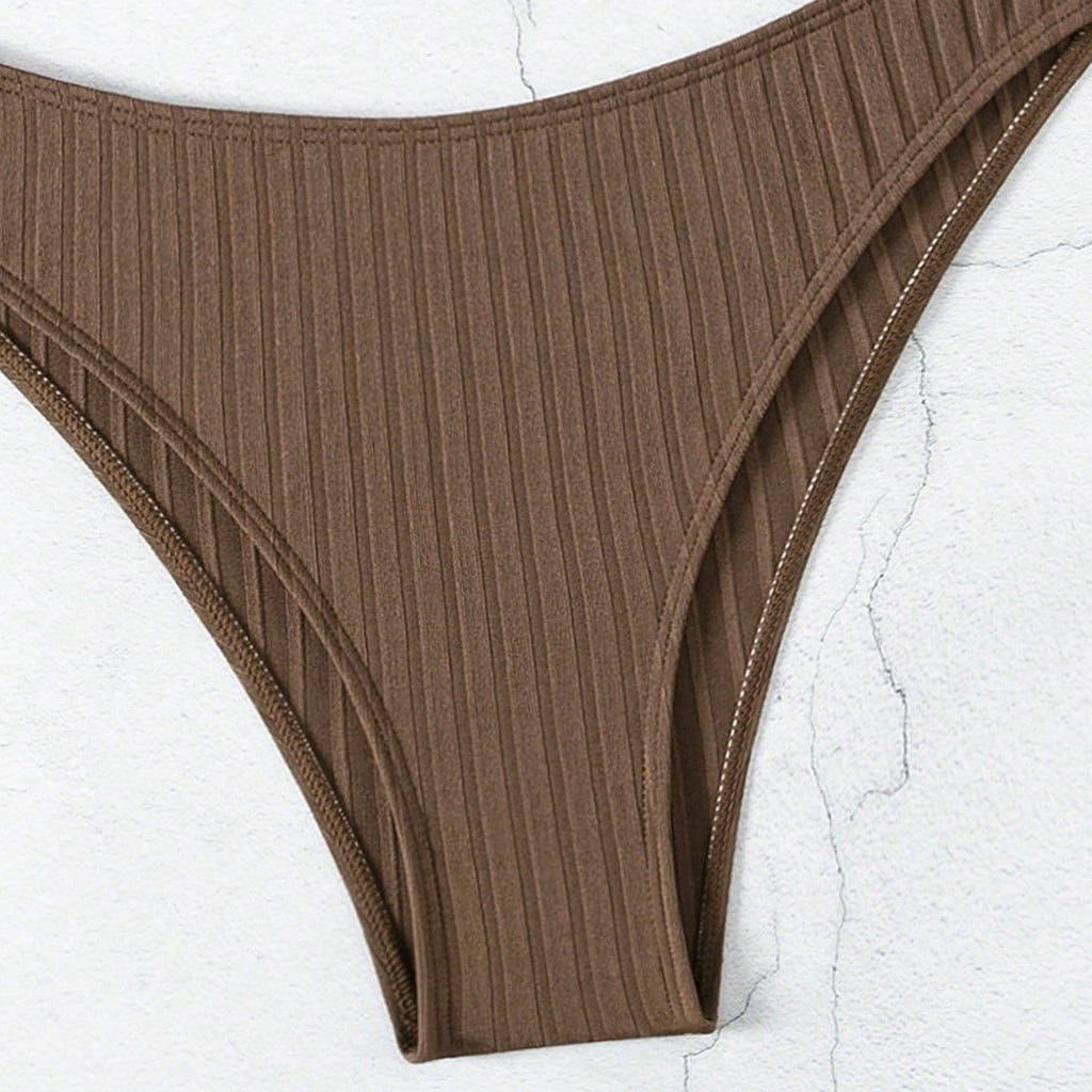 Solid Color Bikini Swimsuit