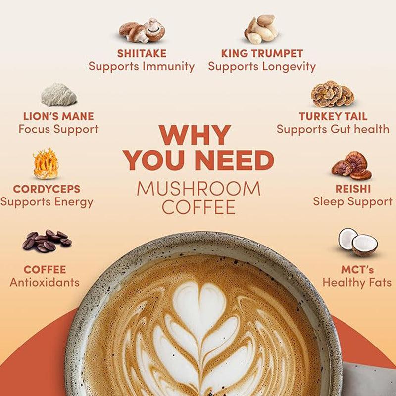 Mushroom Coffee Mushroom Coffee Sucrose-Free Low-Fat
