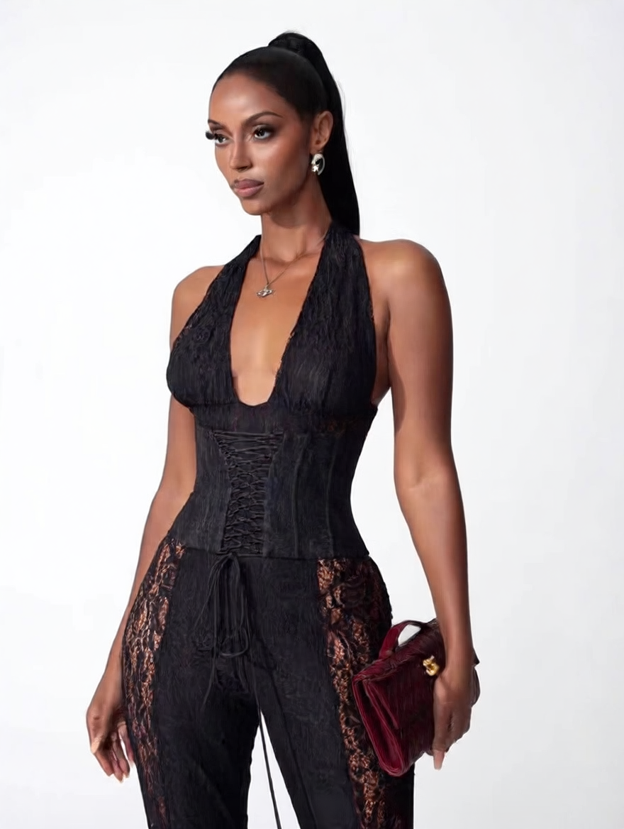 New style black one-piece pants