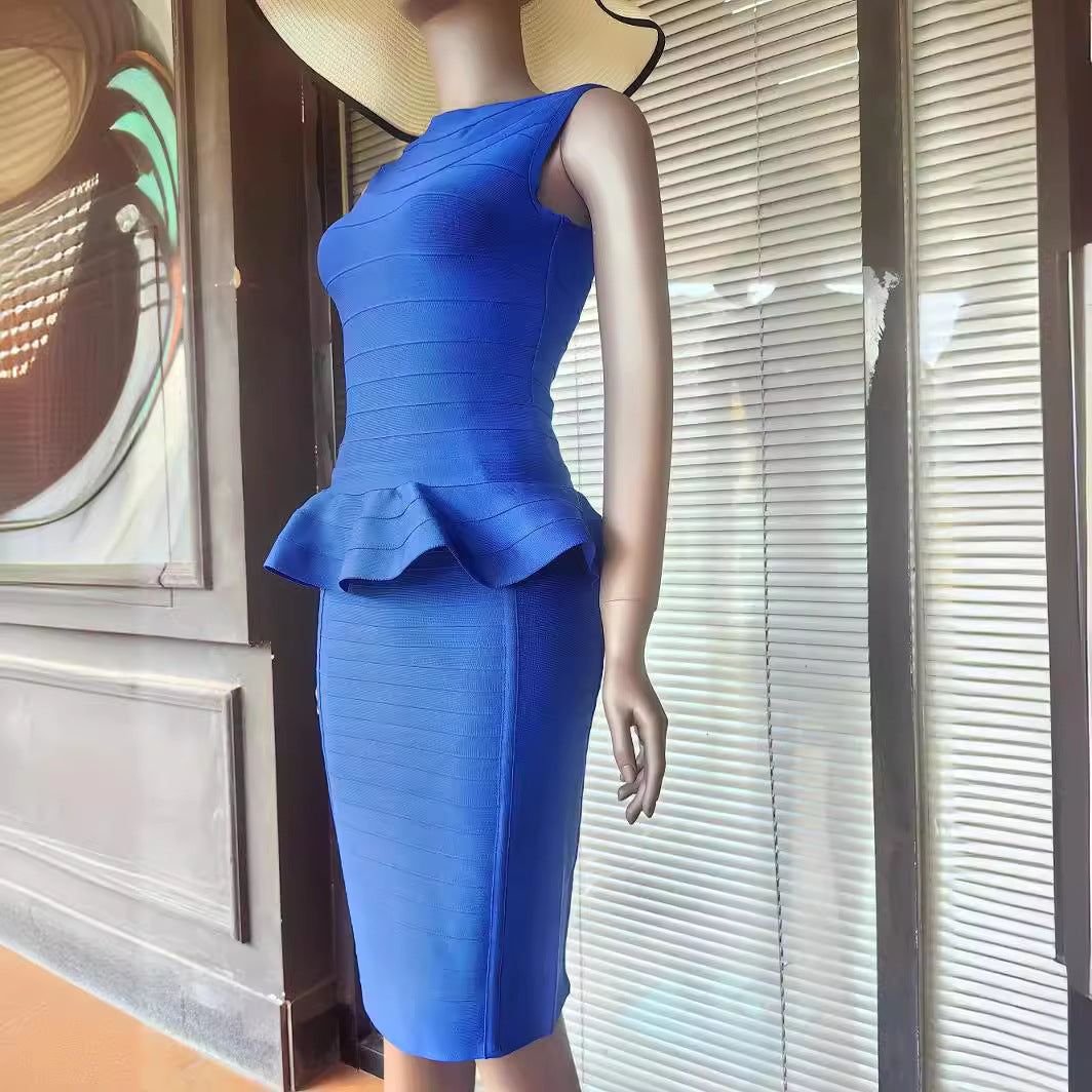 Elegant Knitted Bandage Skirt Set