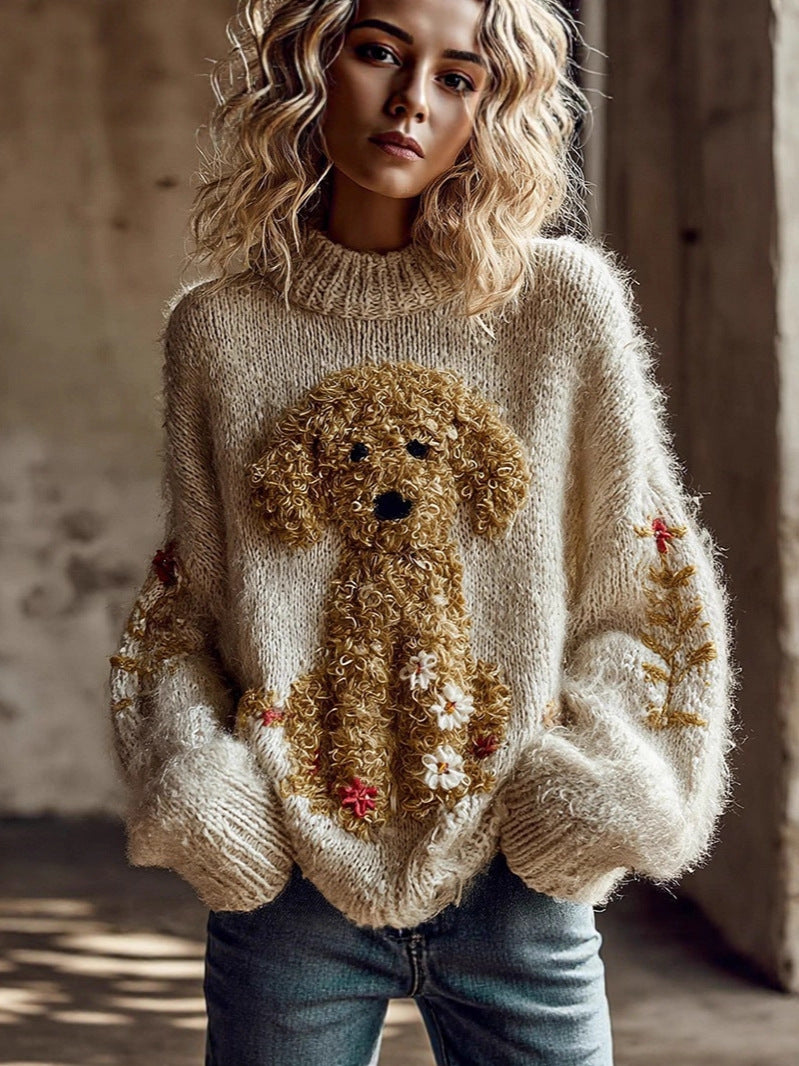 Animal Print Womens Pullover Sweater