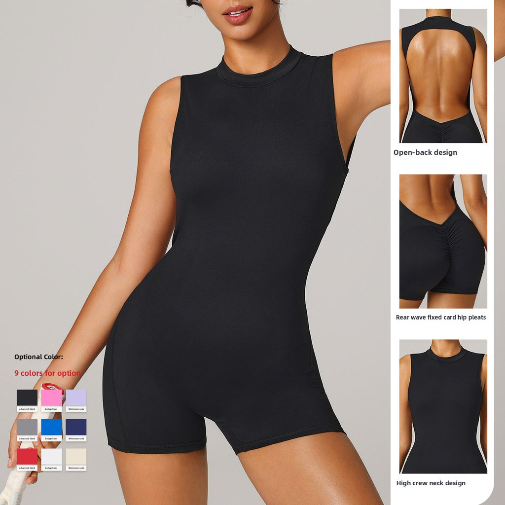 Standing collar short one-piece dress