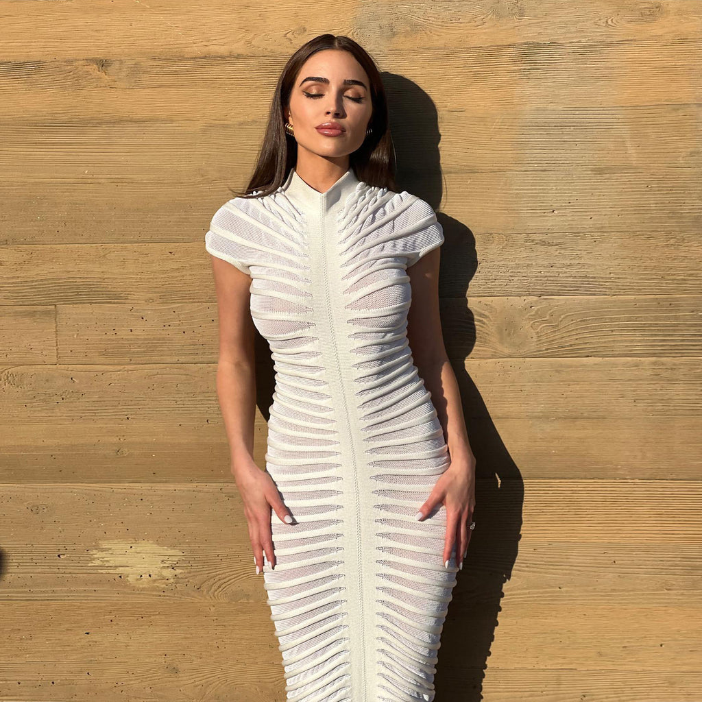 Women's Sexy Knitted Slim Fit Dress for Nightclub