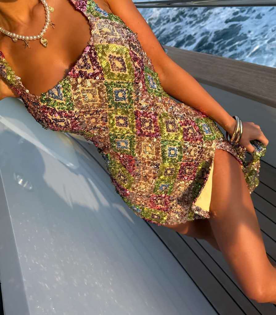 Slit Hip-Covering Sexy Dress