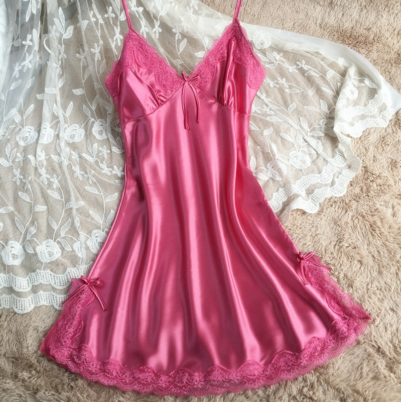 Ladies' silk strappy nightgown