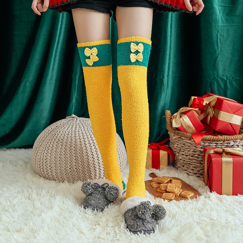 Winter Cartoon Fleece Knee Socks