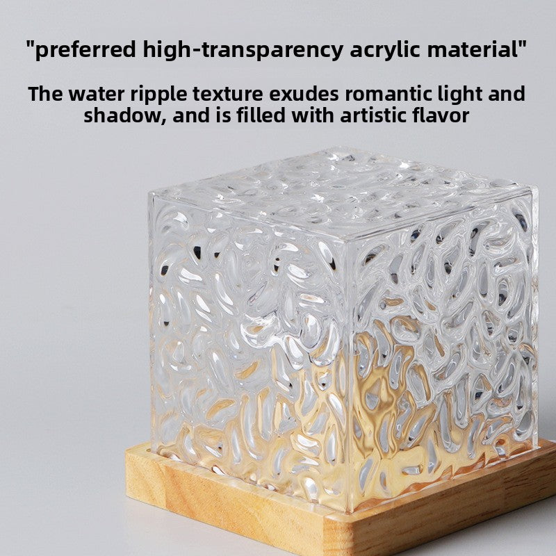 Water ripple bedside night light