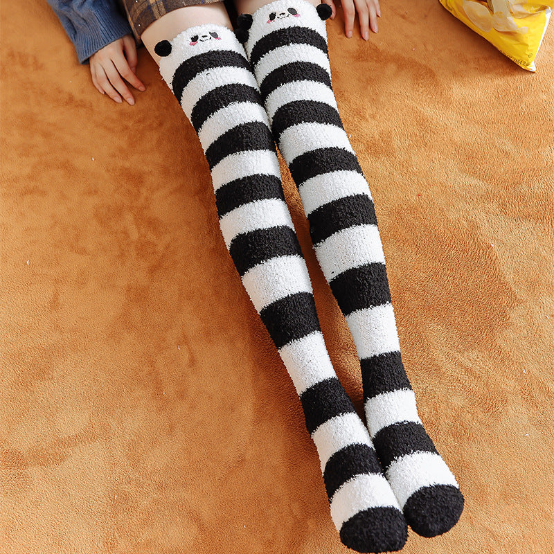 Winter Cartoon Fleece Knee Socks