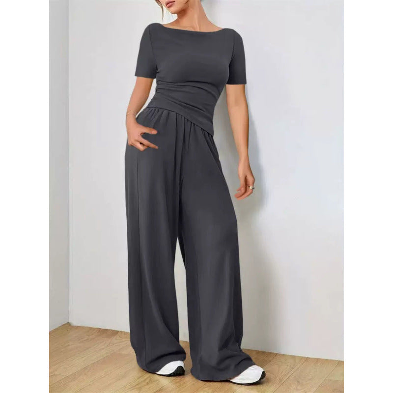 Women's Relaxed Wide-Leg Pants Set