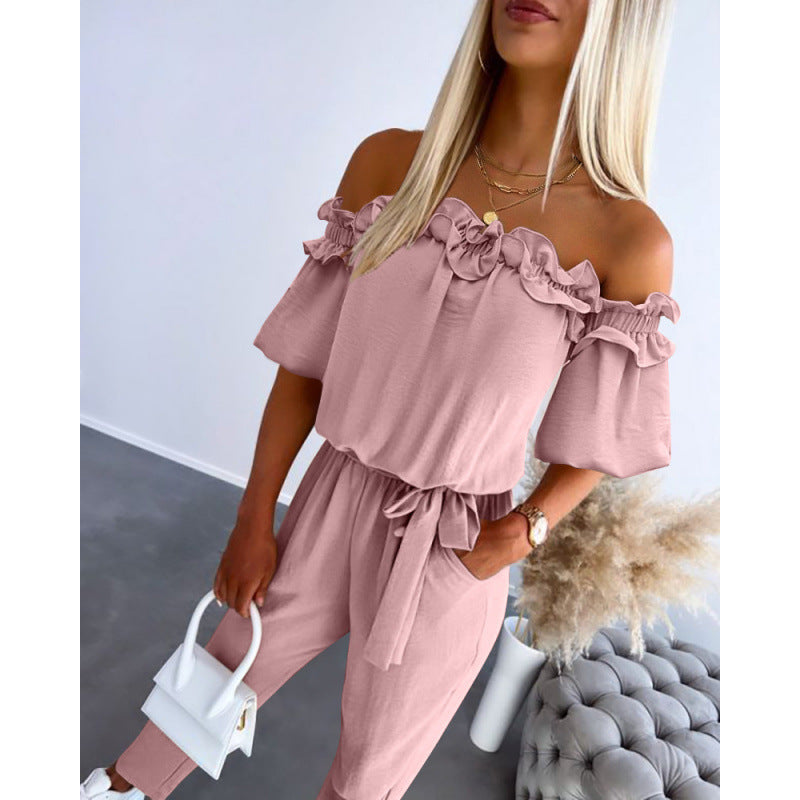 One-Shoulder Lace Jumpsuit