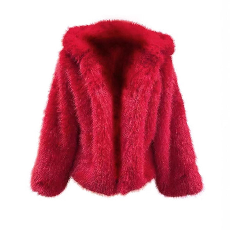 Faux fox fur coat