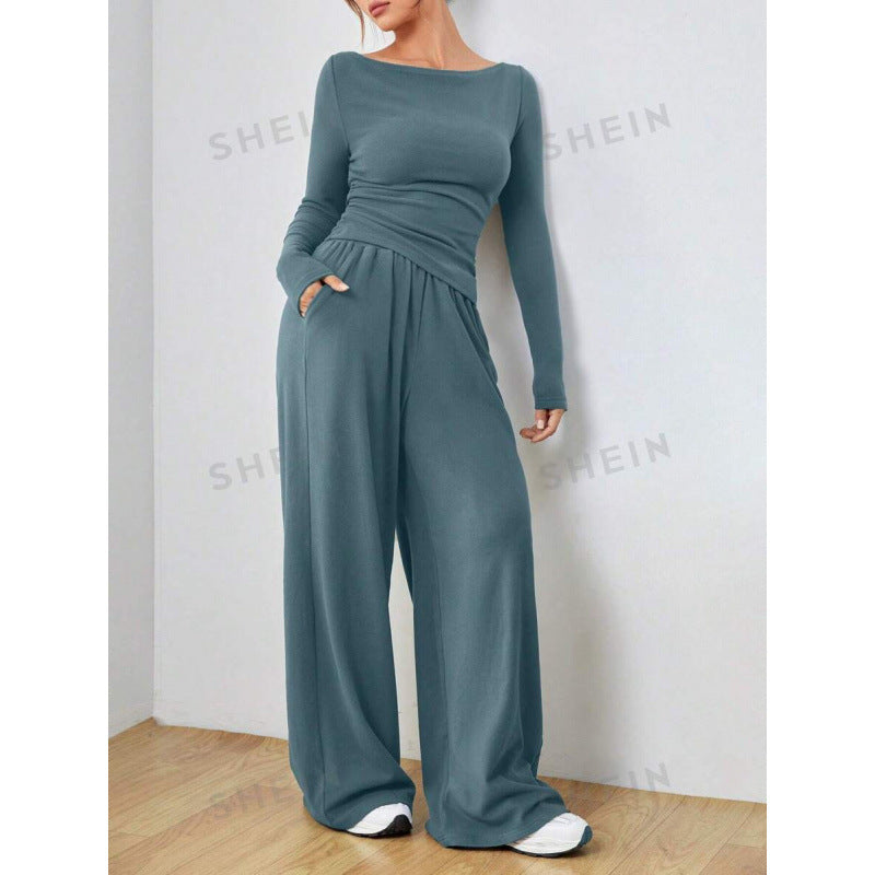 Women's Relaxed Wide-Leg Pants Set