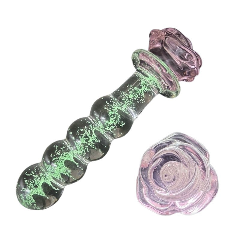 Luminous glass erotic anal plug