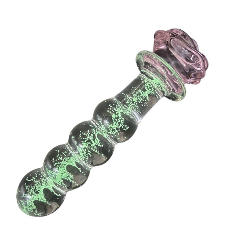 Luminous glass erotic anal plug