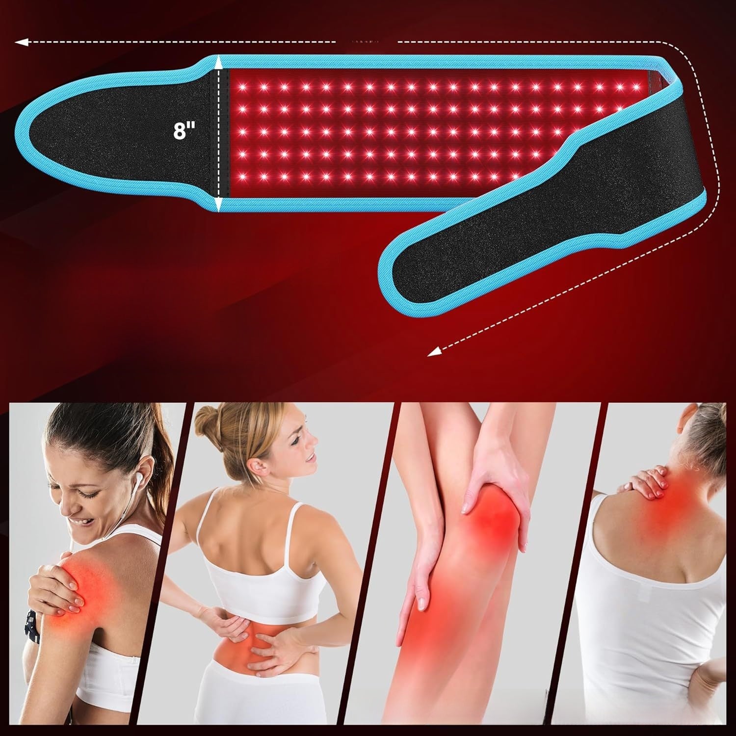 Red light and infrared light physiotherapy belt