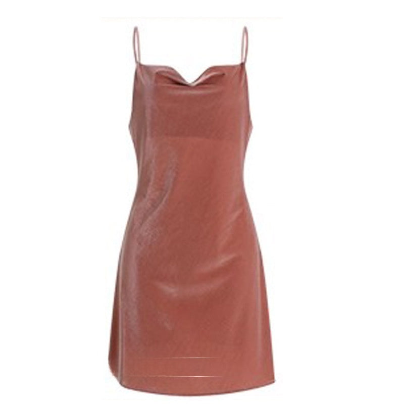 Strap ice silk nightgown