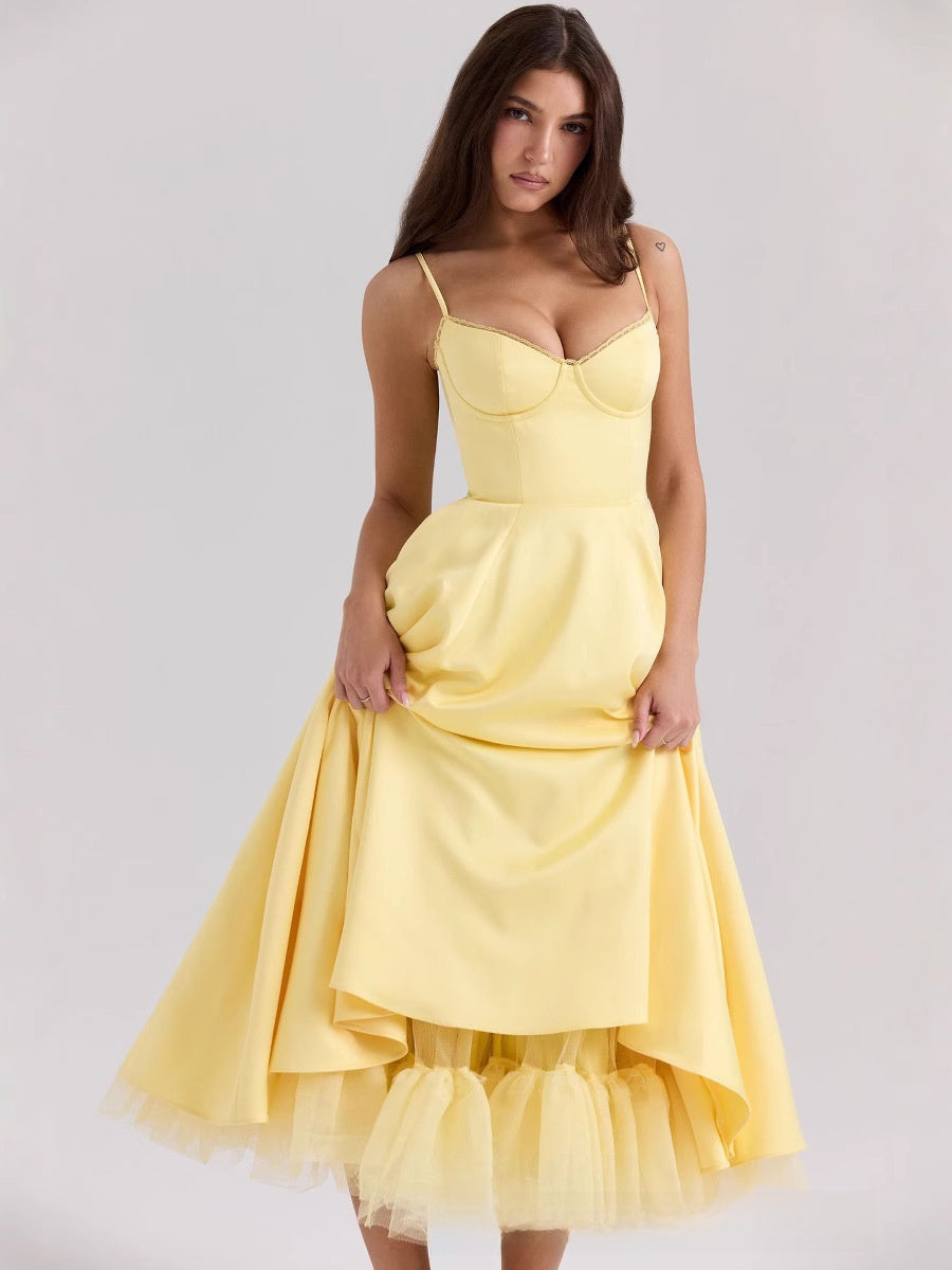 High-end French-style fishbone dress