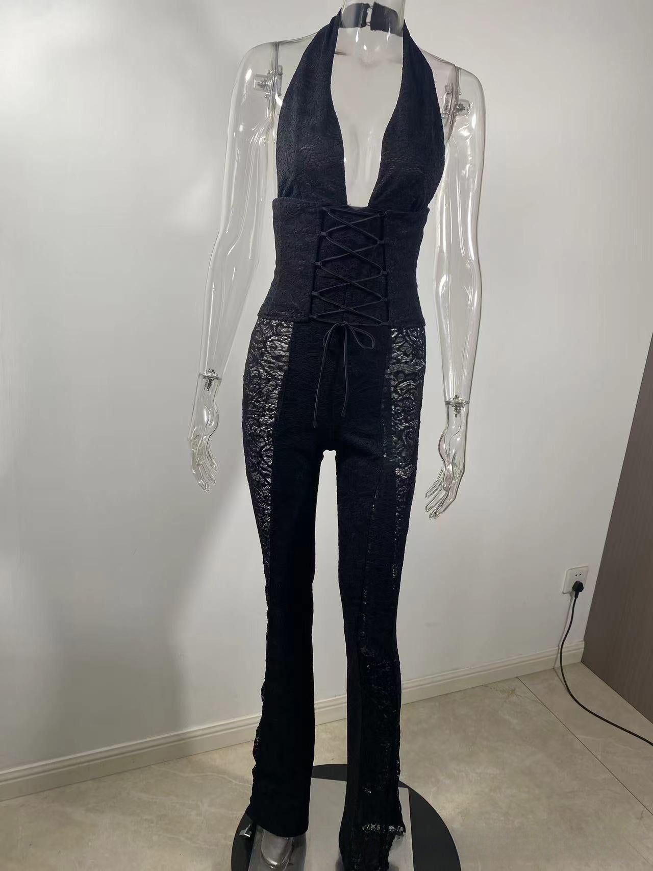 New style black one-piece pants