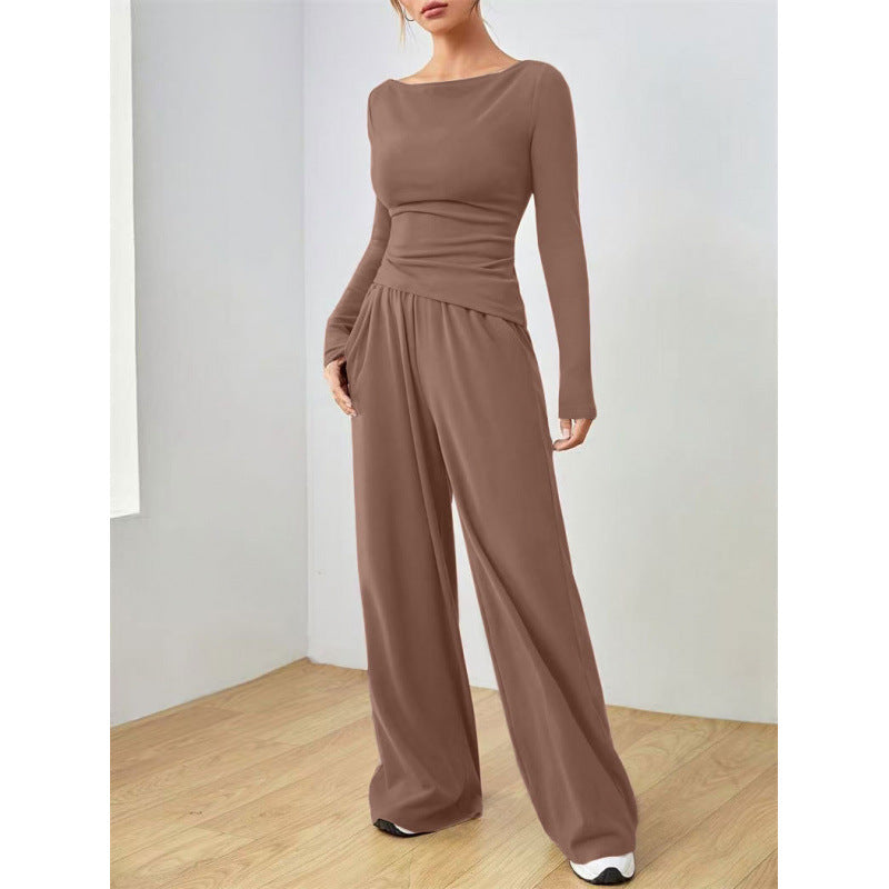 Women's Relaxed Wide-Leg Pants Set