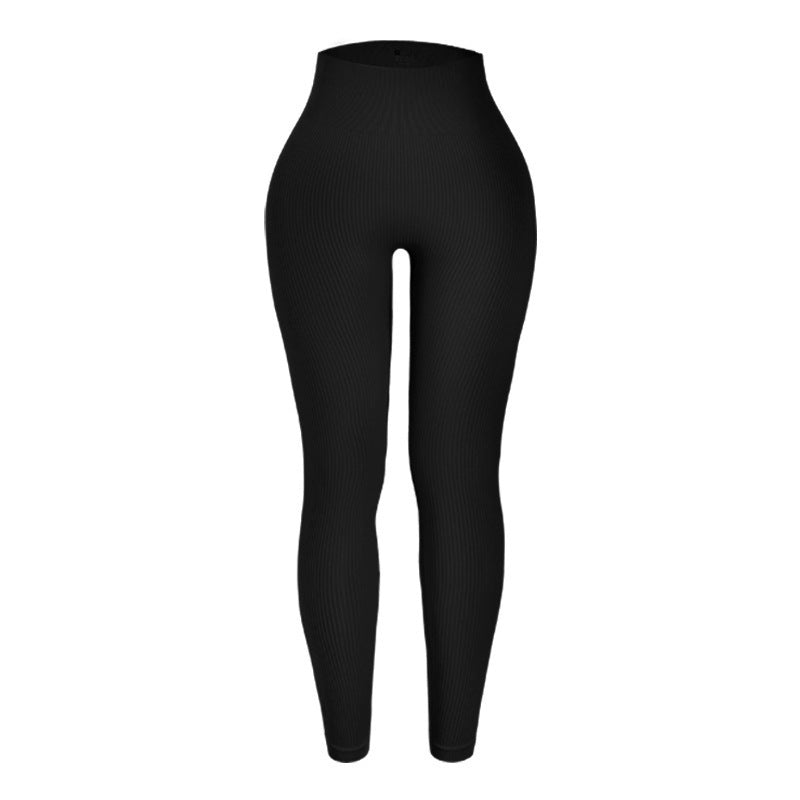 High-Waisted Ribbed Yoga Leggings for Women