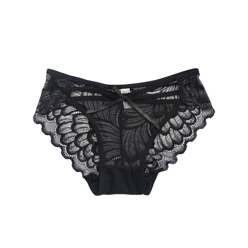 Lace underwear low waist hollow-out sexy cross