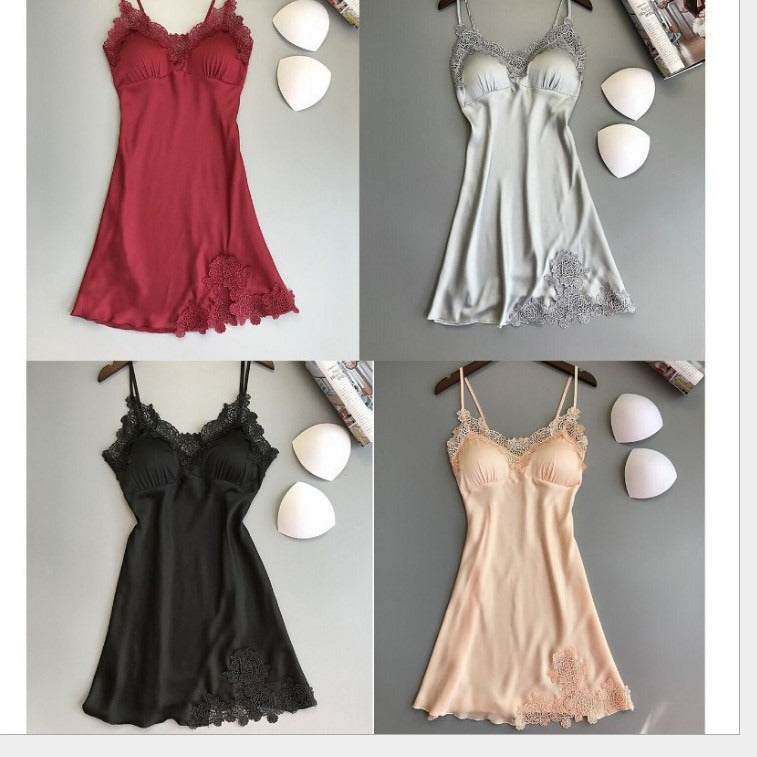 Lingerie Suspender Dress with Chest Pads