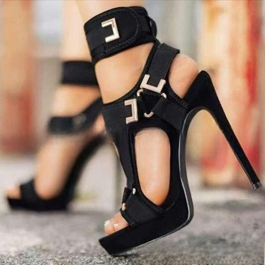Sexy buckle high heel sandals