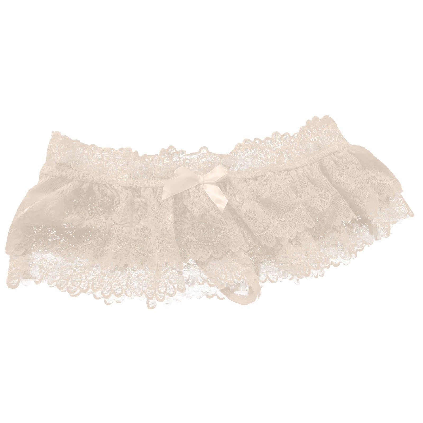 Stylish solid color low-waisted lace mini skirt