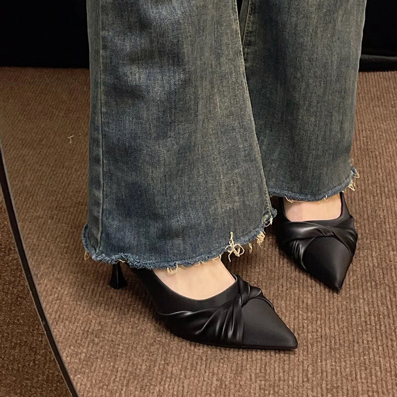 Off-white high heels for women with stiletto heels