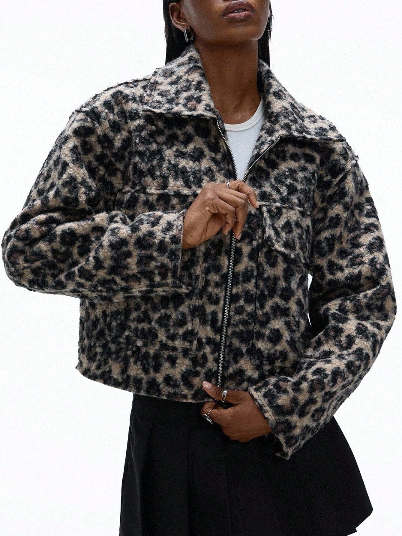 Street style tweed short jacket