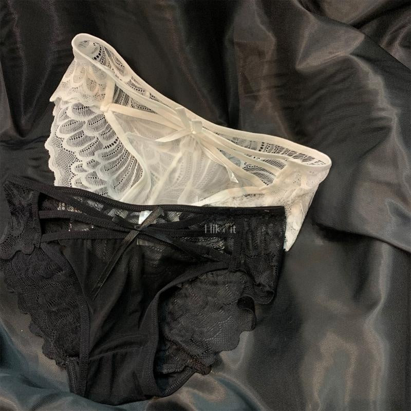 Lace underwear low waist hollow-out sexy cross